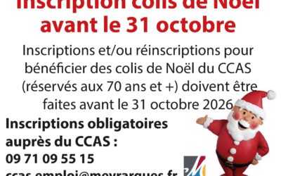 Inscrivez-vous pour bénéficier du colis de Noël offert par le CCAS avant le 31 octobre