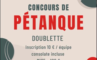 Concours de pétanque les samedis 24 mai et 19 juillet
