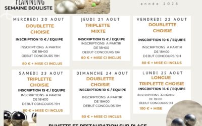 La semaine bouliste de la Saint-Louis du 20 au 25 août