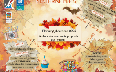 Planning des mercredis Octobre maternelles