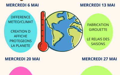 Planning des mercredis de mai élémentaire
