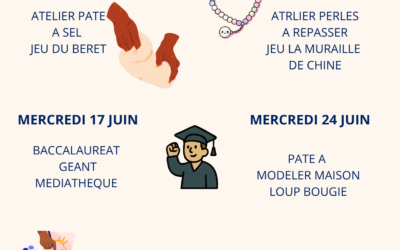 Planning des mercredis de juin élémentaire
