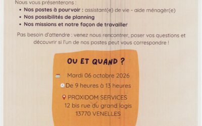 JOURNEE PORTES OUVERTES – PROXIDOM SERVICES – VENELLES – 06/10/2026 DE 9H A 13H